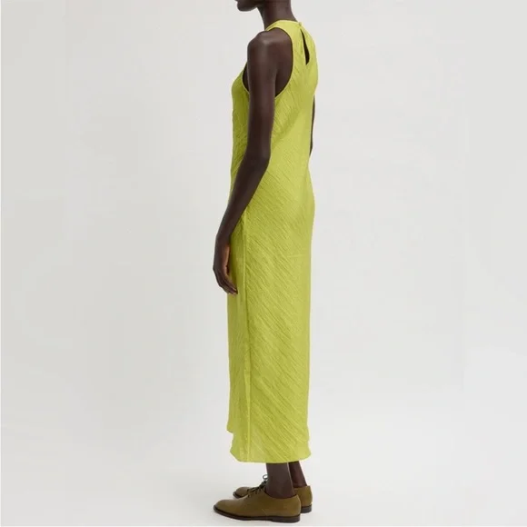 Tibi NWOT The Crinkle Slip Midi Bias Dress - Yellow - Picture 2 of 5